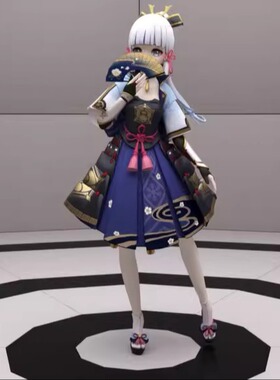 DAZ资源Kamisato Ayaka G8,G8.1卡通少女 含体型,发型,服装 非IM