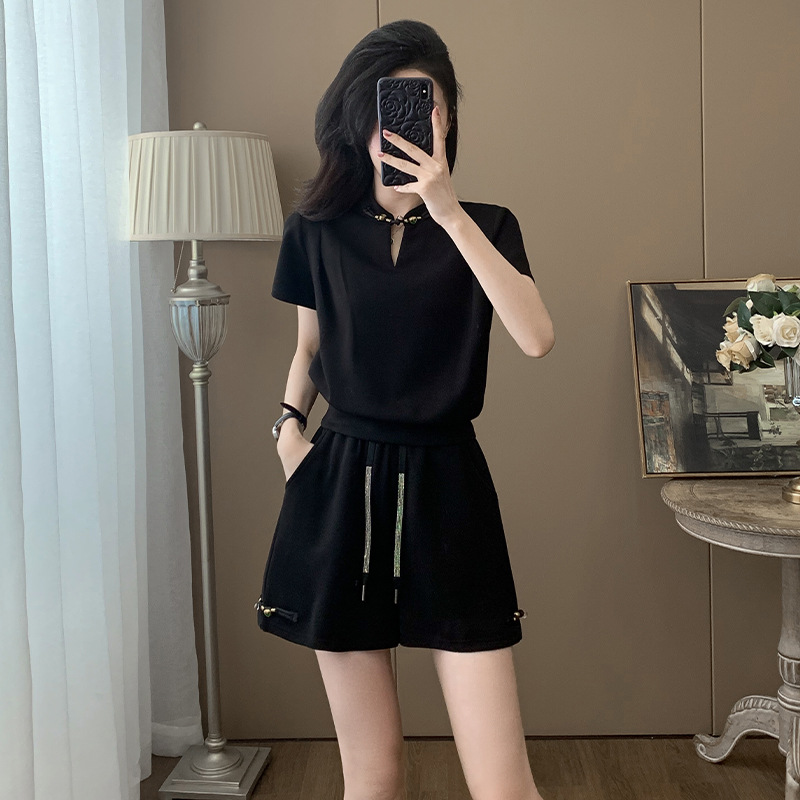 新中式国风套装女夏季2025新款时尚减龄洋气小个子短裙短裤