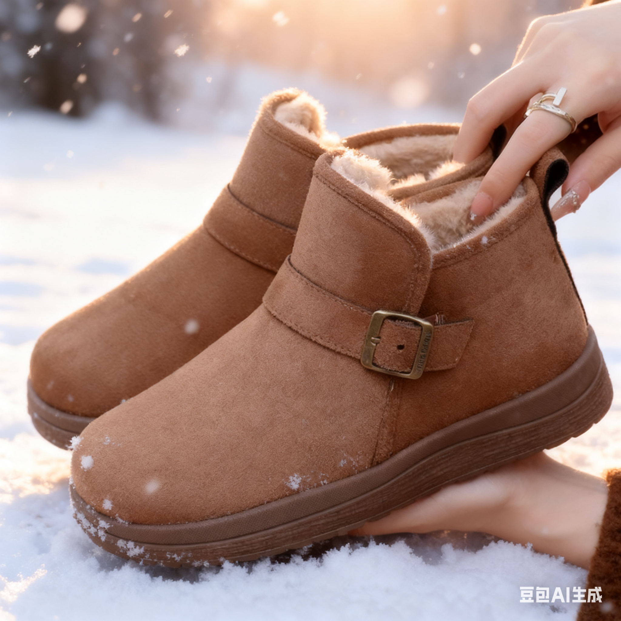 冬季新款雪地靴女士短靴子女