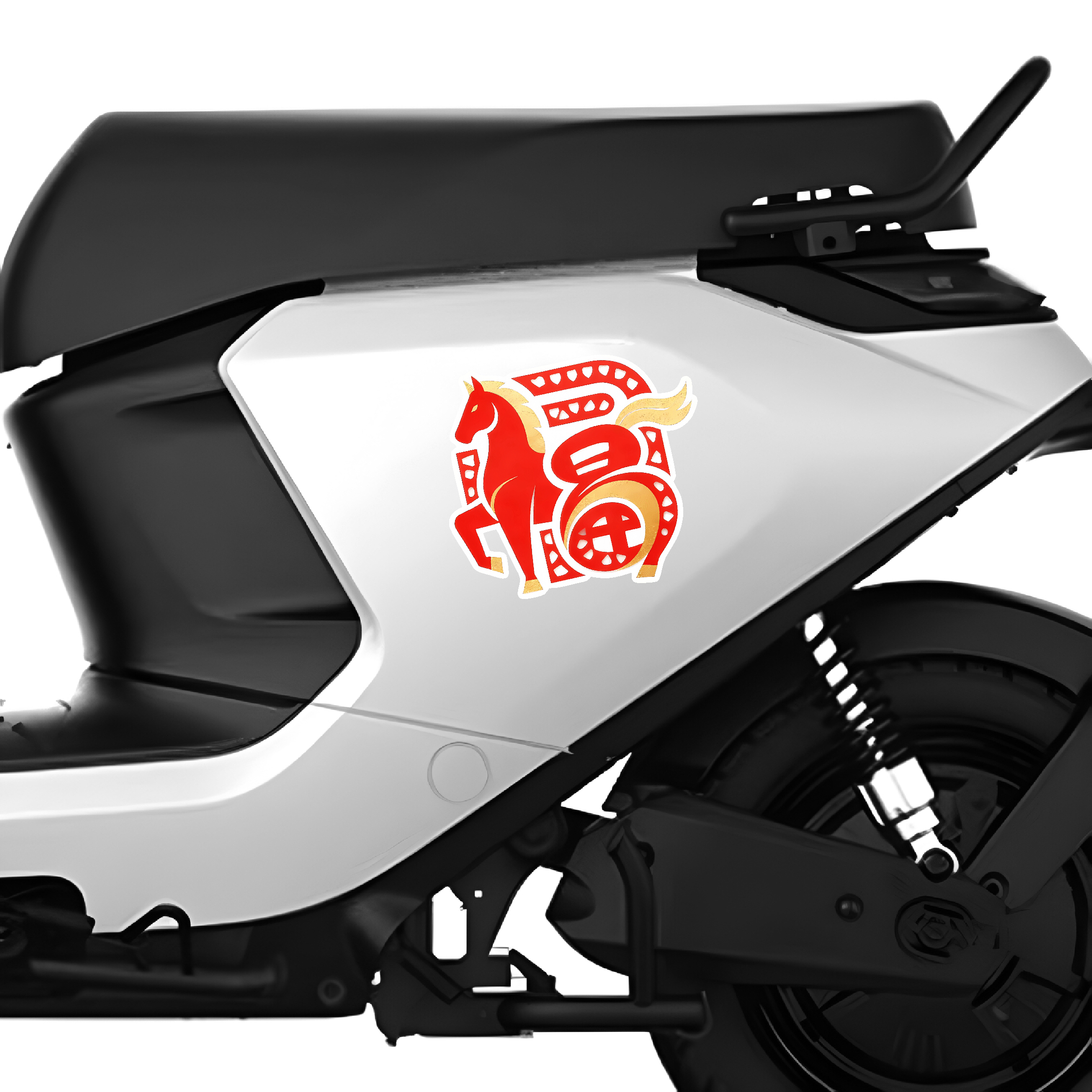 2026马年纳福贴纸装饰贴画车用车身摩托电动墙面玻璃新年对联贴纸