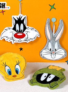 AFGH正版乐一通崔弟Tweety擦手巾挂式吸水卡通可爱厨房浴室小毛巾