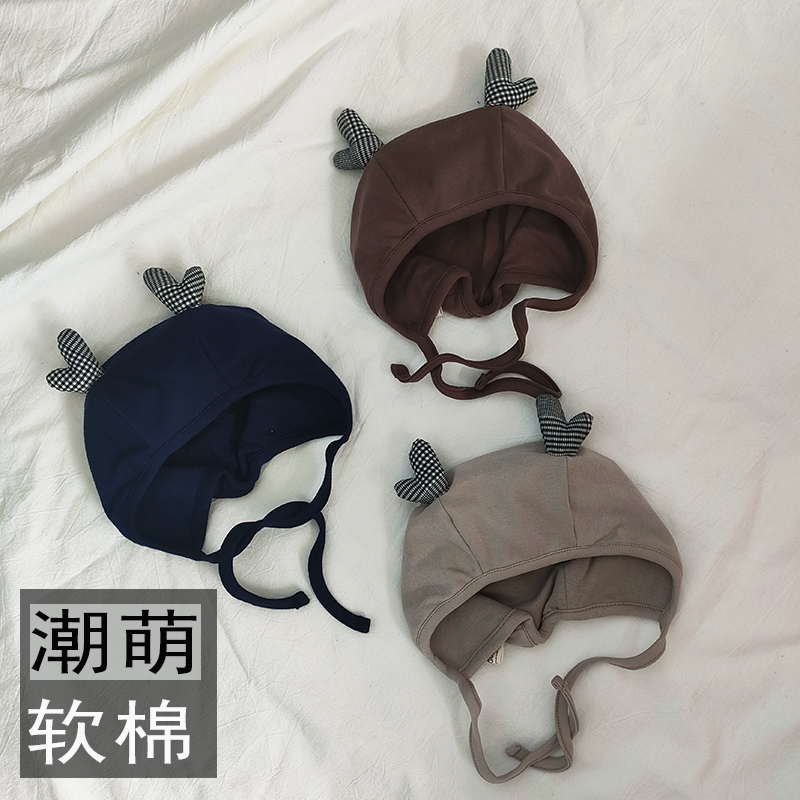 全棉洋气百搭春秋男女宝宝儿童拍照潮帽子可爱网红呆萌婴幼儿胎帽