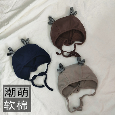 全棉洋气百搭春秋男女宝宝儿童拍照潮帽子可爱网红呆萌婴幼儿胎帽