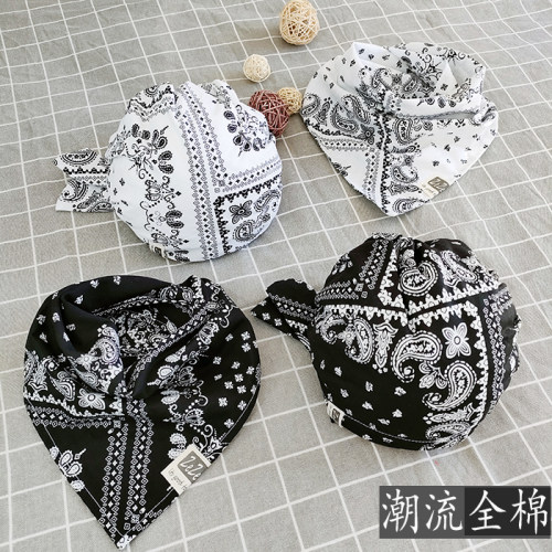 纯棉帽子海盗春秋男女婴幼儿童帽子宝宝韩版腰果花海盗帽头巾护耳