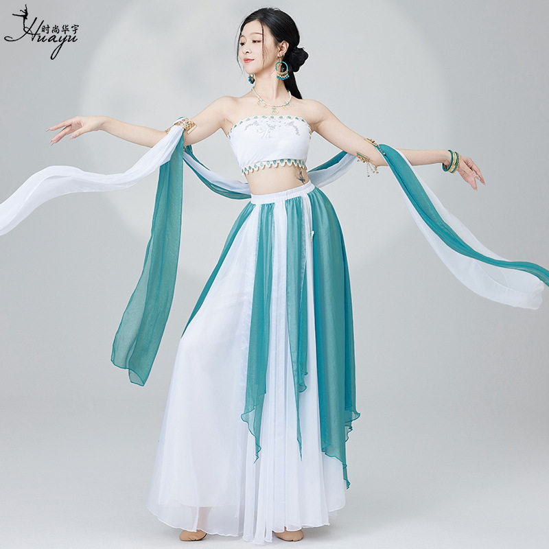 飞天汉服古典舞异域风情飘逸仙气敦煌飞天表演服中国风演出服套装
