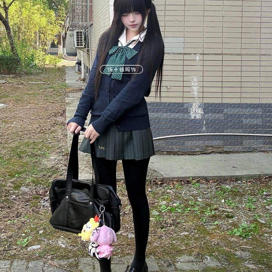 原创JK制服长袖针织绀色开衫毛衣学院风百搭基础衬衫上衣秋冬套女,女装/女士精品,时尚套装,淘宝优惠券,粉丝福利购,淘宝优惠卷