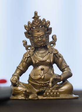 简修行黄铜黄财神摆件小随身佛