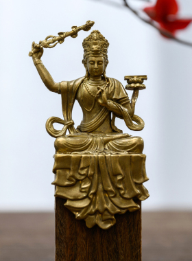 简修行黄铜文殊菩萨摆件随身佛