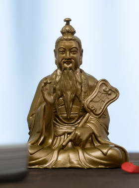 简修行纯黄铜太上老君摆件随身佛