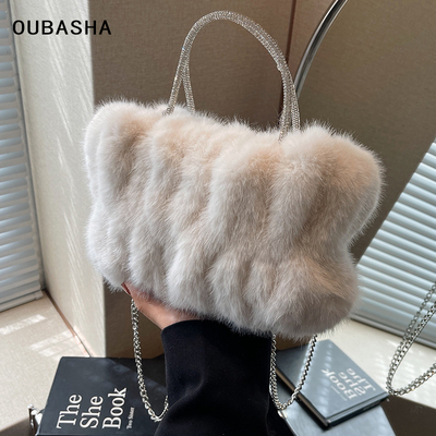 欧芭莎小众手提毛绒绒包包