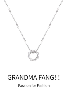 韩系简约时尚气质圆圈花朵吊坠锁骨链轻奢小众高级感钛钢项链颈链