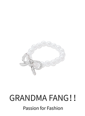 在逃公主同款珍珠蝴蝶结戒指女ins潮森系百搭气质食指戒指环戒子