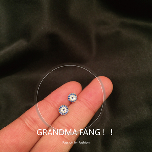 方奶奶2025年新款潮精致小巧恶魔之眼耳钉防过敏S925银针百搭耳饰