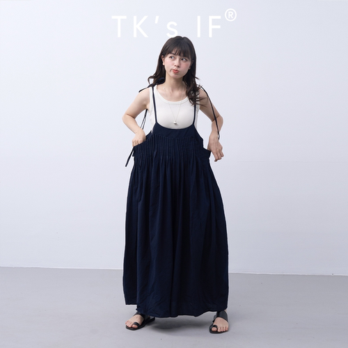 TK'sIF大口袋系绳大阔腿裤