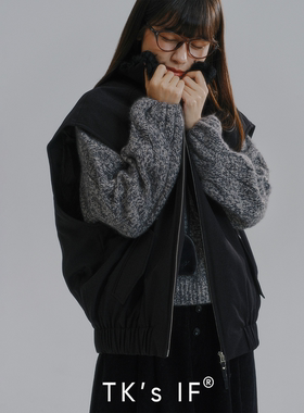 【福津】拉贡毛领中空纱鹅绒马甲