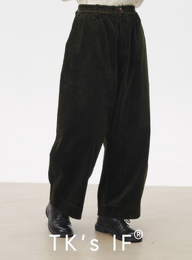 【茨城】100匹马棉高克重高密度橡筋腰弯刀长裤