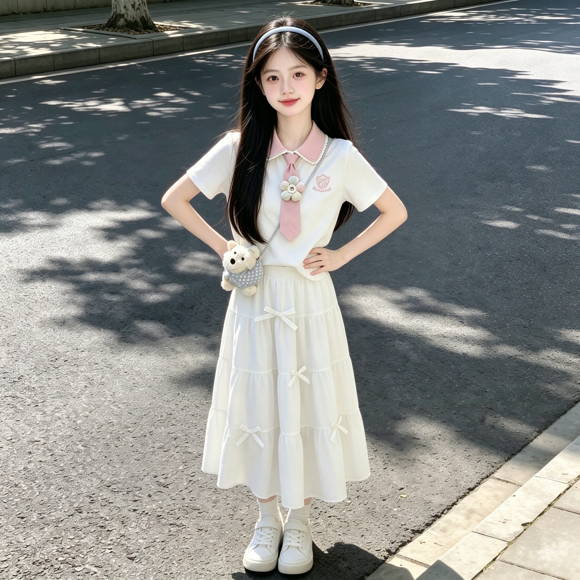 女童学院风套装2026新款儿童jk制服洋气甜美初中生裙子女大童夏装图片