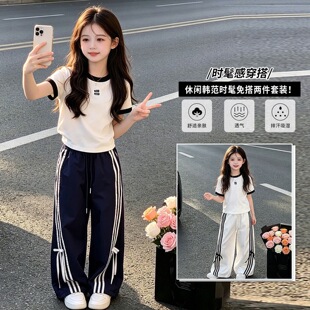 女童夏季短袖套装时尚女孩洋气两件套儿童中大童夏天宽松时髦潮流