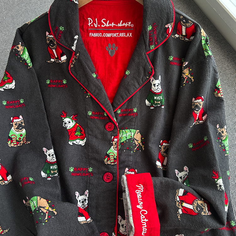 pjs纯棉磨毛睡衣女士家居服2025春秋冬季新款情侣长袖睡衣套装