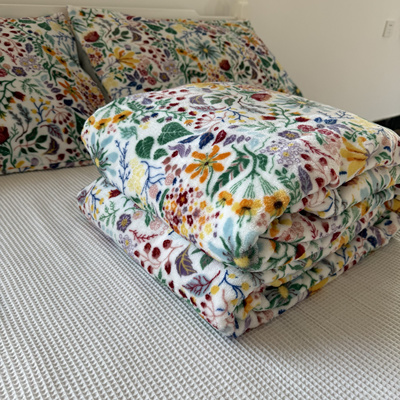 花型超美！日本尾单外贸双面法兰绒被套单件冬季加厚加绒保暖被罩