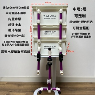 鱼缸鱼池过滤周转箱轻音上置滴流盒水循环内置系统三合一深度净水