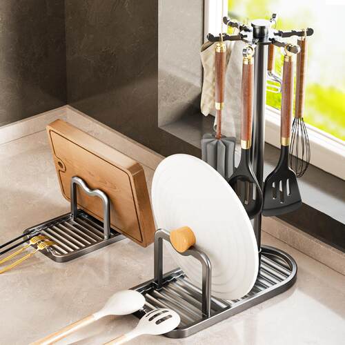 锅盖架台面厨房多功能锅铲架