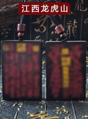 【龙虎直发山】雷击木玉化枣木雷痕牌吊坠会牌填砂绳文玩长挂件