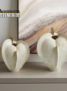 做旧质感杨桃形花瓶水培艺术插花器侘寂风家居民宿样板间装饰摆件