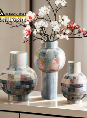 彩绘马赛克陶瓷花瓶浪漫艺术花器