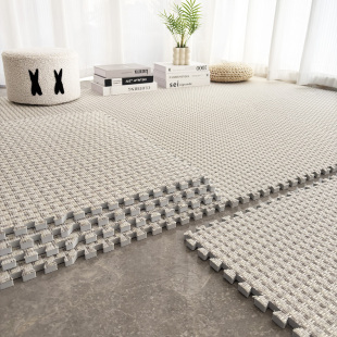 60X60大块棉麻拼接地垫卧室榻榻米地垫客厅茶几沙发地垫加厚防潮