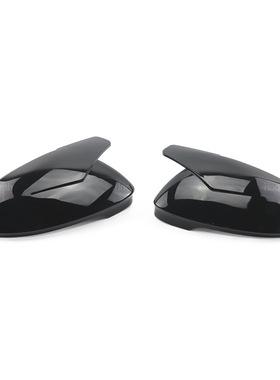 适用于大众高尔夫8 MK8改ABT亮黑牛角后视镜壳替换镜罩