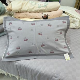 新款建斌纯棉四层纱布精品提花大枕巾卡通经典学生宿舍家用一对装