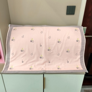 实体店莱薇舒溪新款纯棉八层纱布加厚精梳棉田园花卡通樱桃大枕巾