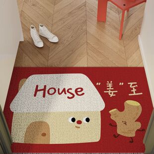 马年喜庆入户门丝圈地垫新年红色装饰刮沙地毯进门口脚垫入门地垫