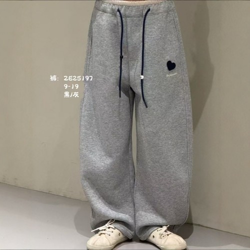 大E小e儿童弯刀裤2025秋冬男女薄绒直筒裤青少年磨毛运动裤25197