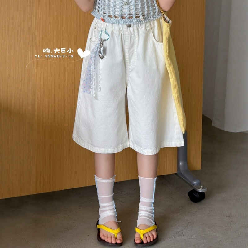 大E小e儿童休闲短裤2026夏款女童宝宝韩系宽松挂件五分裤子99960