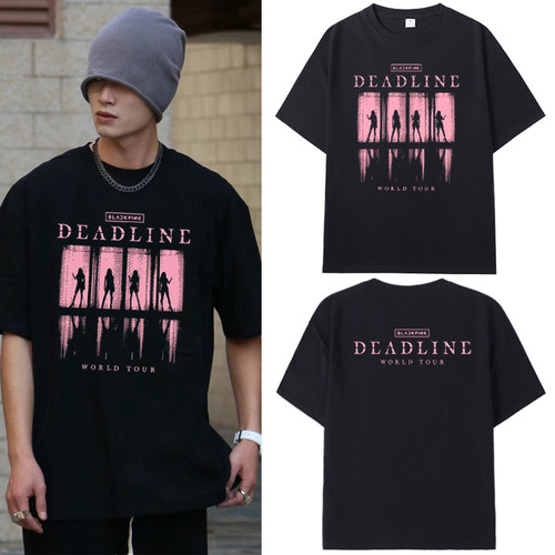 DEADLINE演唱会blackpink短袖t恤