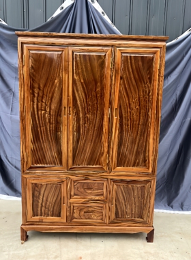 全原木老樟木衣柜中式衣柜实木双门大衣柜卧室简易衣橱储物柜立柜