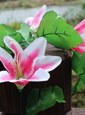 绢花百合花藤清明花上坟墓碑挂花