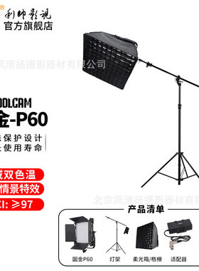 利帅 COOLCAM P60 顶灯 固金  led补光灯 影视平板灯摄影演播