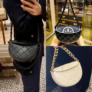 正品代购TB女包Fleming羊皮菱格小香风单肩斜挎手提腋下包半月包