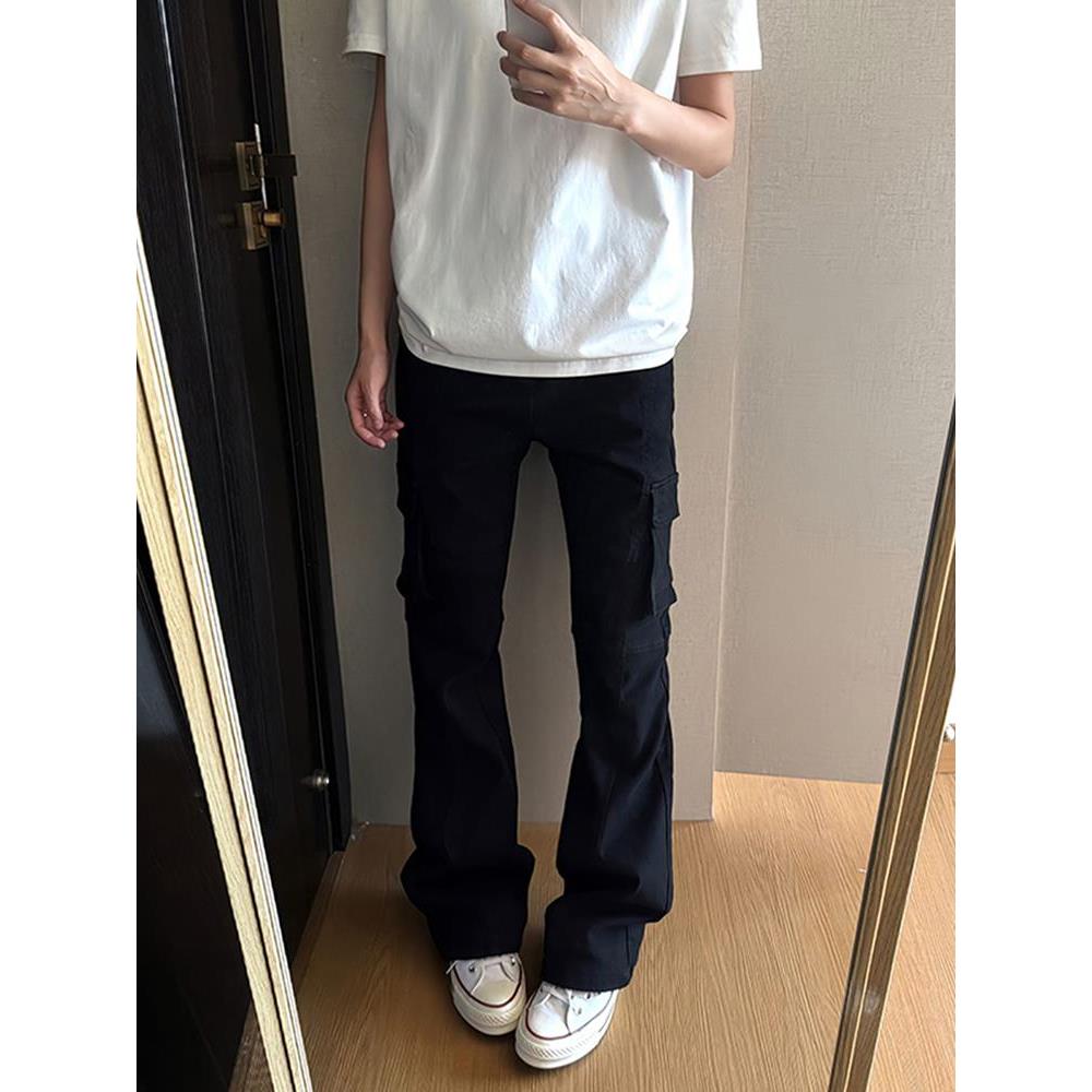 黑色工装牛仔裤男女秋季vintage