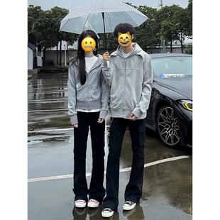 cra美式牛仔工装裤男女cleanfit情侣直筒裤子ootd修身窄版微喇裤