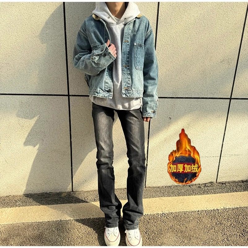 美式drill裤子男款水洗做旧弯刀