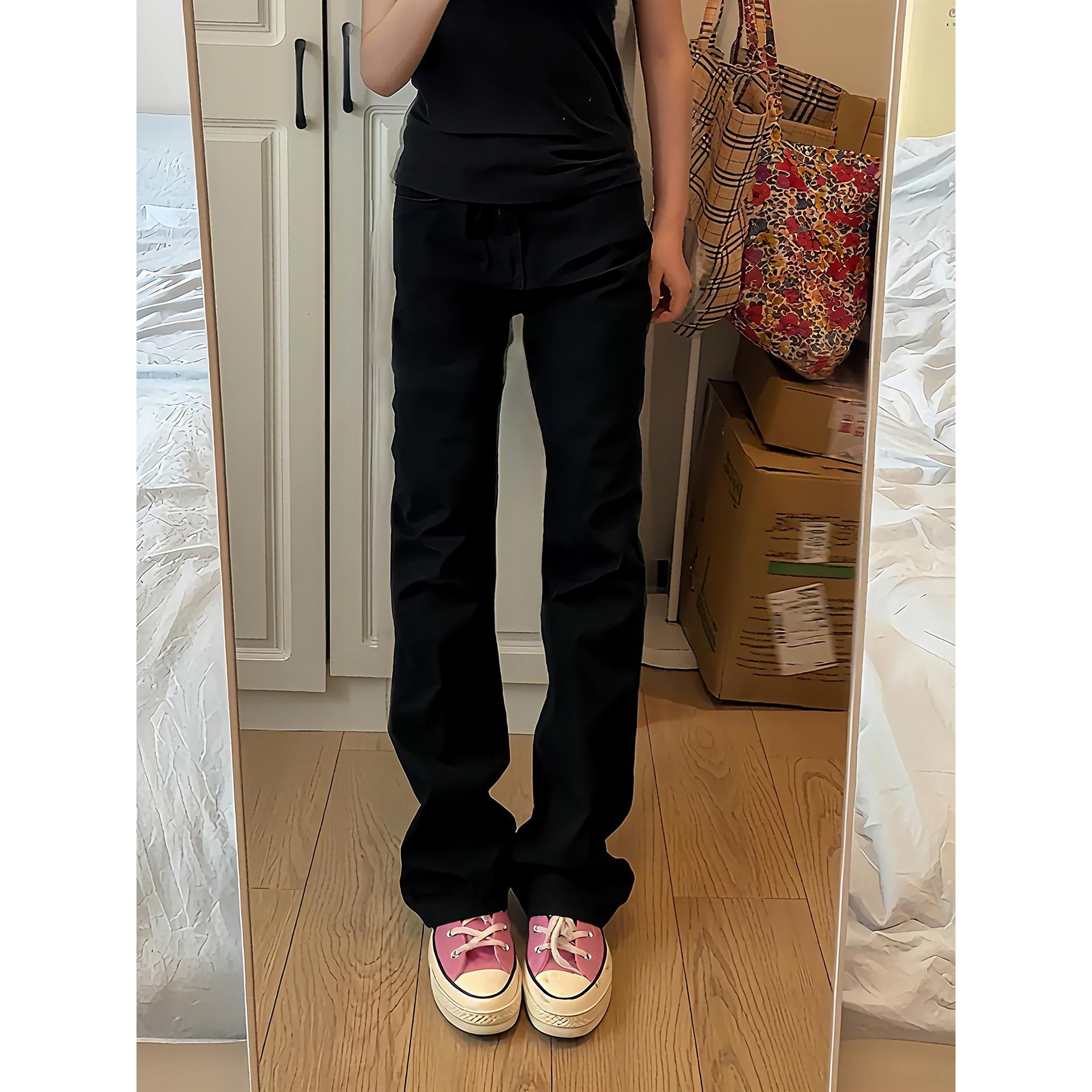 bcare黑色弯刀牛仔裤男秋季美式