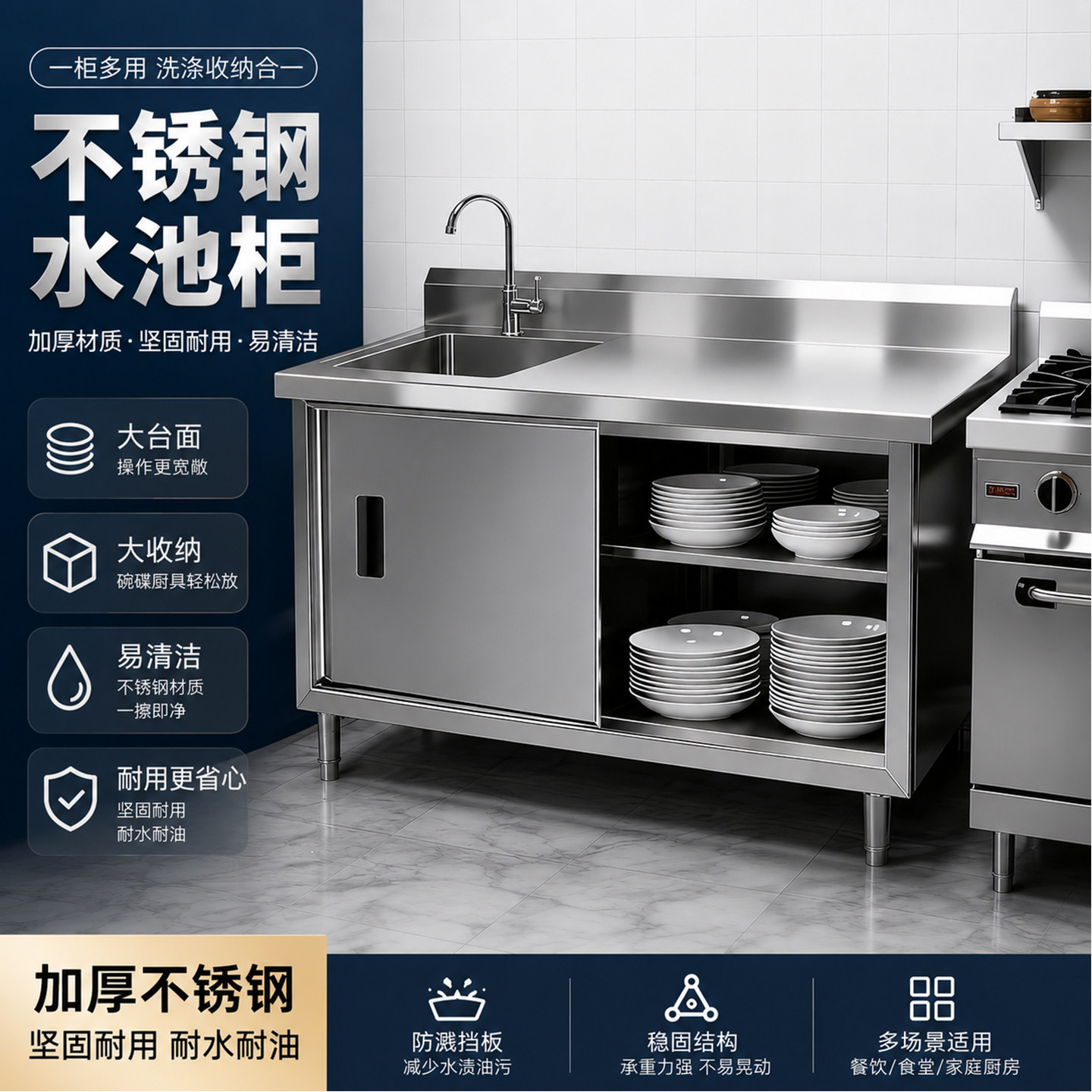 企业国标不锈钢水池柜