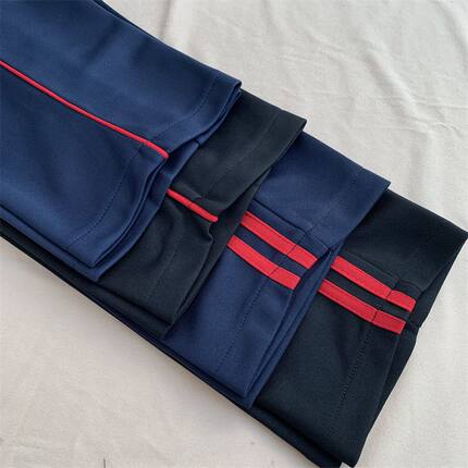 两条红杠校服裤藏蓝色学生运动裤夏季小学生高中校服裤子初中校裤