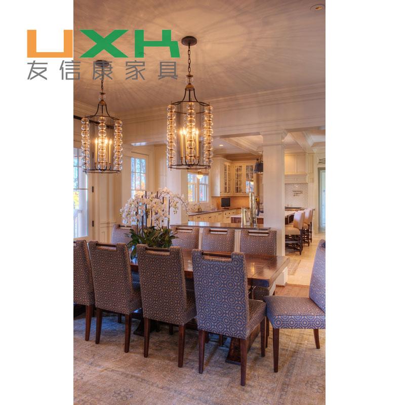 厨房地中海橱柜全屋可定做餐厅餐桌椅北美红橡实木餐桌椅北京家具