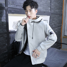 ins上衣服 潮流百搭工装 韩版 连帽夹克秋冬款 外套2019春季 男士 新款