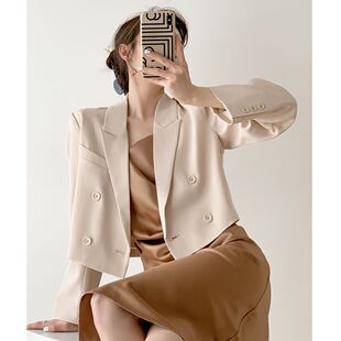 韩版小西装外套女士新款春秋装加厚高级感炸街气质小个子短款西服